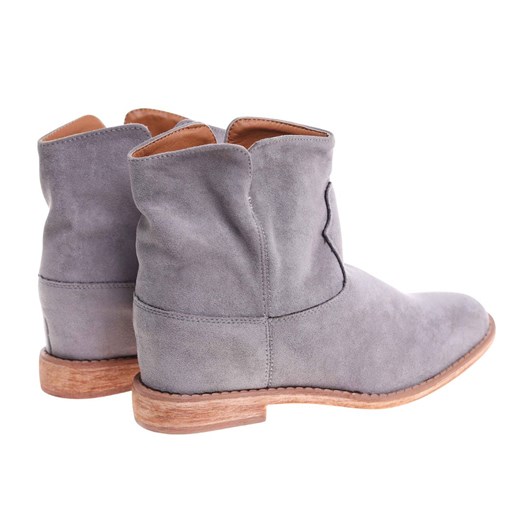 Szare wsuwane botki na koturnie /E7-2 18344 T296/ 40 Pantofelek24.pl