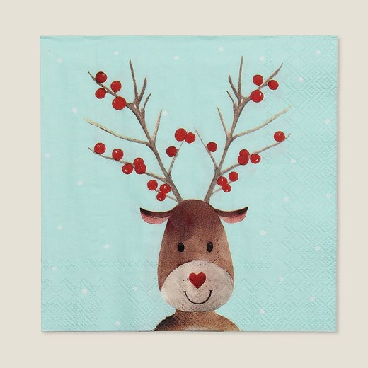 Serwetki świąteczne Reindeer Dots 20 szt. ze sklepu dekoria.pl w kategorii Dekoracje bożonarodzeniowe - zdjęcie 186753685