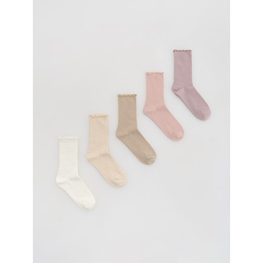 Reserved - Skarpetki z wiskozą 5 pack - beżowy - id: 040FB-08X - marki Reserved - 186754198 Reserved - Skarpetki z wiskozą 5 pack - beżowy ze sklepu Reserved w kategorii Skarpetki damskie - zdjęcie 186754198