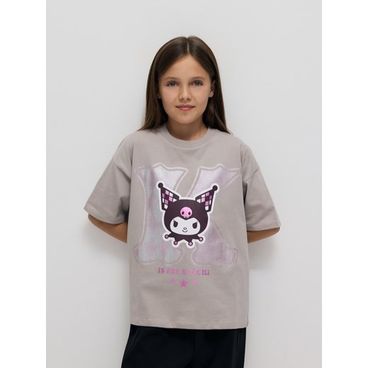 Reserved - T-shirt Kuromi - jasnoszary ze sklepu Reserved w kategorii Bluzki dziewczęce - zdjęcie 186754308