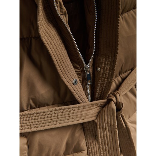 Reserved - Pikowana kurtka z kapturem - brązowy Reserved XL Reserved