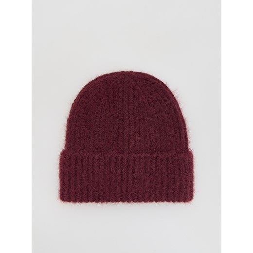 Reserved - Czapka beanie - bordowy ze sklepu Reserved w kategorii Czapki zimowe damskie - zdjęcie 186754379