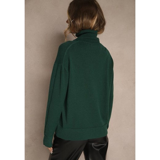 Zielony Golf z Dodatkiem Kaszmiru z Przeszyciami po Bokach Avenella Renee ONE SIZE renee.pl