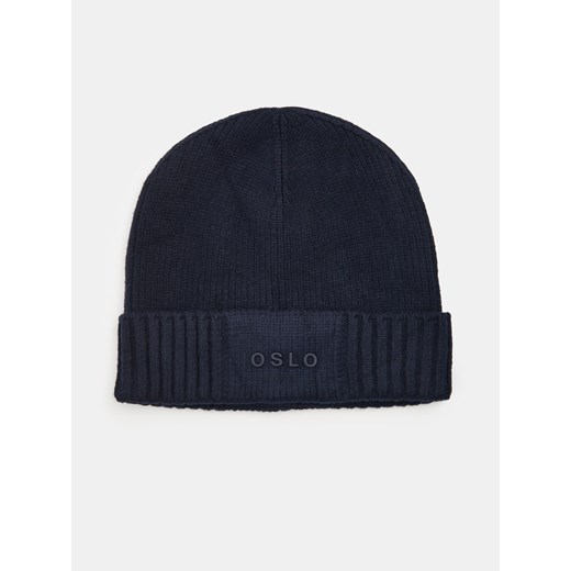Sinsay - Czapka beanie z wiskozą - granatowy Sinsay One Size Sinsay