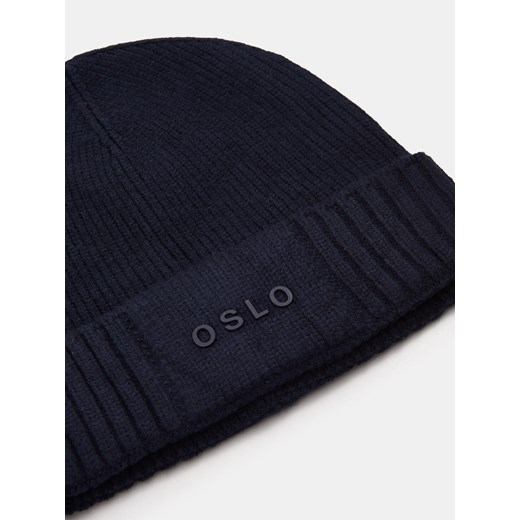 Sinsay - Czapka beanie z wiskozą - granatowy Sinsay One Size Sinsay