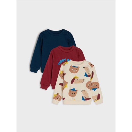 Sinsay - Bluzy 3 pack - kremowy - id: 014FX-01X - marki Sinsay - 186755309 Sinsay - Bluzy 3 pack - kremowy ze sklepu Sinsay w kategorii Bluzy i swetry - zdjęcie 186755309