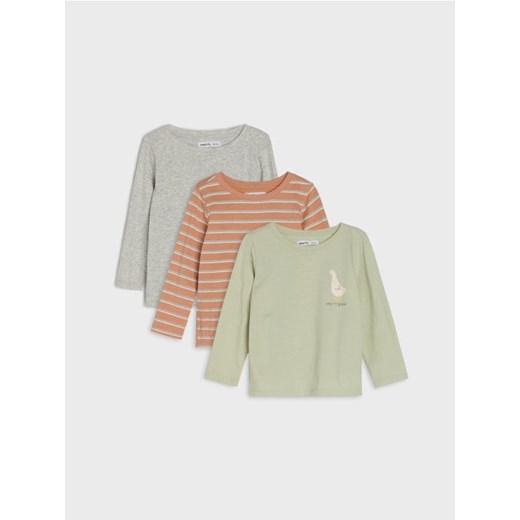 Sinsay - Koszulki z długimi rękawami 3 pack - zielony - id: 107FX-07X - marki Sinsay - 186755329 Sinsay - Koszulki z długimi rękawami 3 pack - zielony ze sklepu Sinsay w kategorii Kaftaniki i bluzki - zdjęcie 186755329