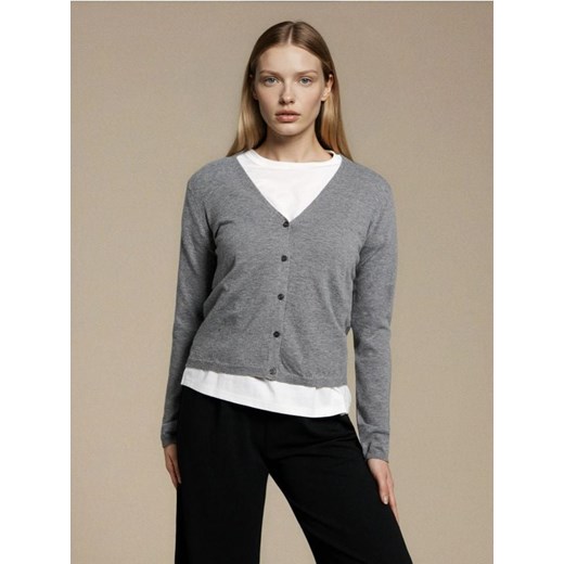 Sinsay - Kardigan z domieszką wełny i wiskozy - szary ze sklepu Sinsay w kategorii Swetry damskie - zdjęcie 186755356