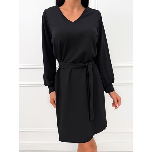 Czarna Sukienka z Dekoltem V ze sklepu ModnaKiecka.pl w kategorii Sukienki - zdjęcie 186755709