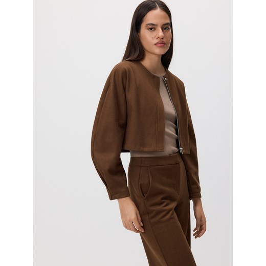 Reserved - Marynarka z domieszką wiskozy - brązowy - id: 849GA-88X - marki Reserved - 186756058 Reserved - Marynarka z domieszką wiskozy - brązowy ze sklepu Reserved w kategorii Marynarki damskie - zdjęcie 186756058
