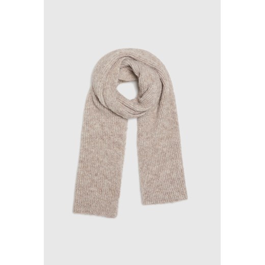 Szal z dodatkiem wełny beżowy ze sklepu Moodo.pl w kategorii Szaliki i chusty damskie - zdjęcie 186756185