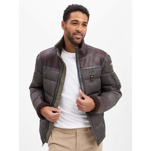Blauer Pikowana kurtka męska Mężczyźni Sztuczne włókno antracytowy wzorzysty ze sklepu vangraaf w kategorii Kurtki męskie - zdjęcie 186757649