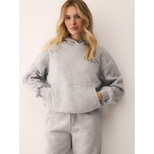 Reserved - Bluza oversize z kapturem - jasnoszary ze sklepu Reserved w kategorii Bluzy damskie - zdjęcie 186757816