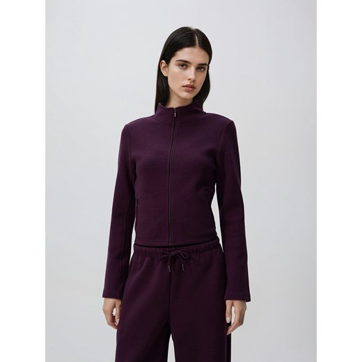 Reserved - Rozpinana bluza ze stójką - ciemnofioletowy ze sklepu Reserved w kategorii Bluzy damskie - zdjęcie 186757886