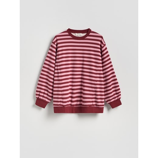 Reserved - Bawełniana bluza w paski - wielobarwny ze sklepu Reserved w kategorii Bluzy damskie - zdjęcie 186757948