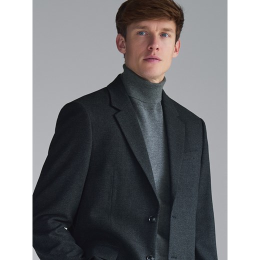 Reserved - Marynarka regular fit z wiskozą - ciemnoszary ze sklepu Reserved w kategorii Marynarki męskie - zdjęcie 186757998