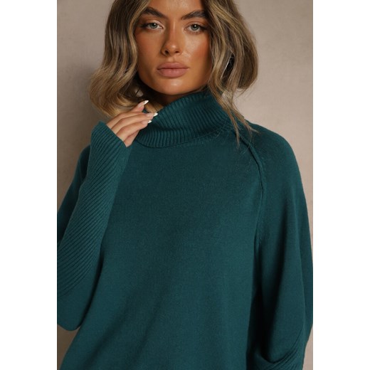Zielony Golf z Domieszką Kaszmiru o Prostym Kroju Zoirsova Renee ONE SIZE renee.pl