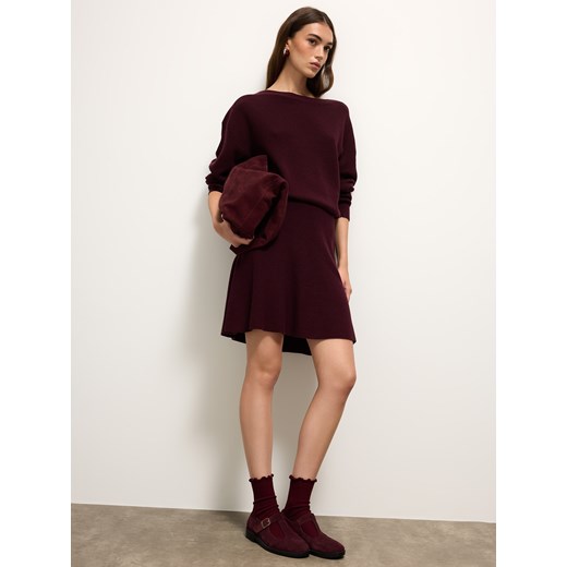 Mohito - Bordowa spódnica mini - kasztanowy ze sklepu Mohito w kategorii Spódnice - zdjęcie 186758678