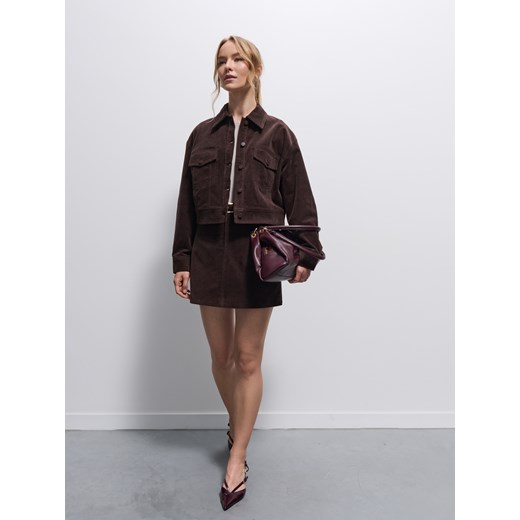 Mohito - Sztruksowa kurtka - ciemnobrązowy ze sklepu Mohito w kategorii Kurtki damskie - zdjęcie 186758735