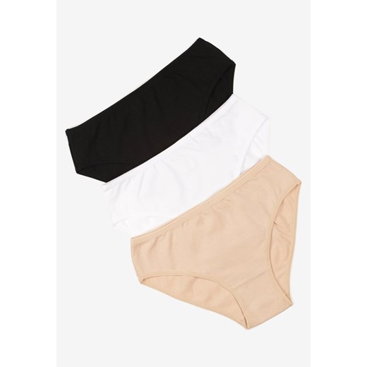 Wielokolorowe Gładkie Majtki Figi z Bawełny 3-pack Fezella ze sklepu born2be.pl w kategorii Majtki damskie - zdjęcie 186759598