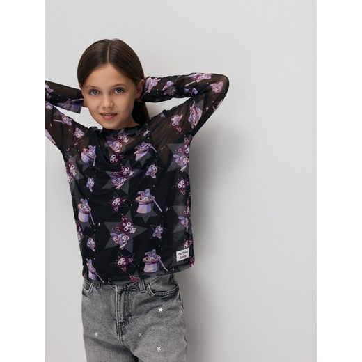 Reserved - Dwuwarstwowa bluzka Kuromi & My Melody - ciemnoszary ze sklepu Reserved w kategorii Bluzki dziewczęce - zdjęcie 186759757