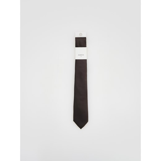 Reserved - Wąski krawat w drobny wzór - ciemnobrązowy ze sklepu Reserved w kategorii Krawaty - zdjęcie 186759788