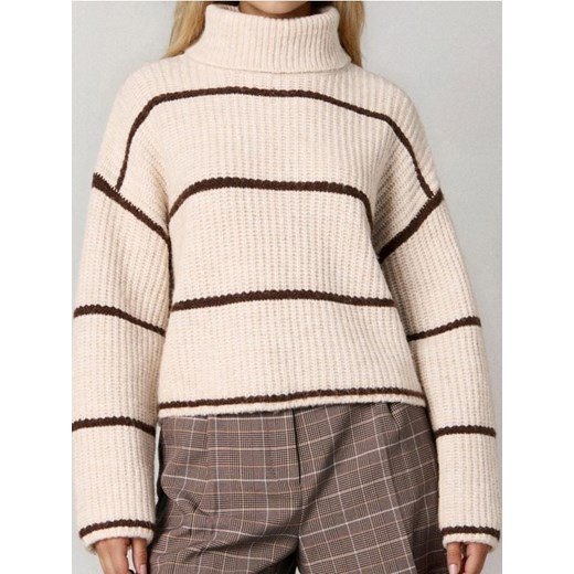 Sinsay - Sweter w paski - beżowy Sinsay XXS Sinsay