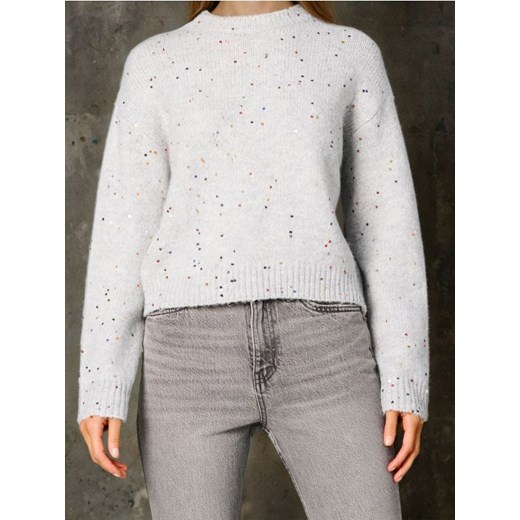 Sinsay - Sweter z kolorowymi cekinami i domieszką wełny - szary ze sklepu Sinsay w kategorii Swetry damskie - zdjęcie 186762139