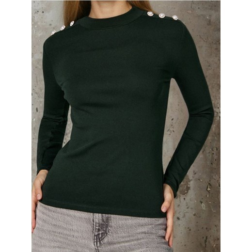 Sinsay - Bluzka z ozdobnymi perłami - ciemny turkus ze sklepu Sinsay w kategorii Bluzki damskie - zdjęcie 186762159