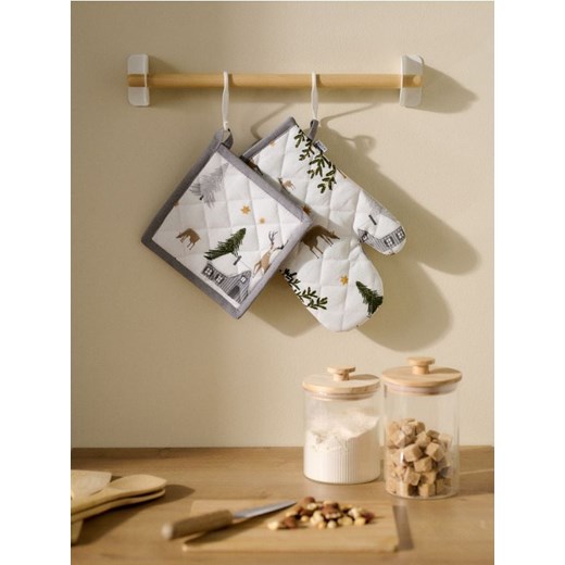 Sinsay - Rękawica kuchenna z nadrukiem zimowego krajobrazu 2 pack - szary ze sklepu Sinsay w kategorii Fartuchy kuchenne - zdjęcie 186762257