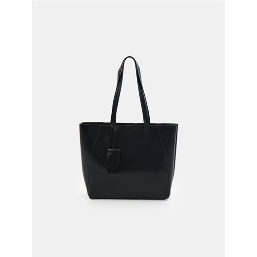 Sinsay - Torebka shopper z imitacji skóry - czarny - id: 661EK-99X - marki Sinsay - 186762265 Sinsay - Torebka shopper z imitacji skóry - czarny ze sklepu Sinsay w kategorii Torby Shopper bag - zdjęcie 186762265