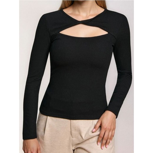 Sinsay - Prążkowana bluzka - czarny ze sklepu Sinsay w kategorii Bluzki damskie - zdjęcie 186762297