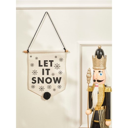 Sinsay - Świąteczna dekoracja ścienna z napisem 'Let it Snow' - biały - id: 8676X-00X - marki Sinsay - 186762347 Sinsay - Świąteczna dekoracja ścienna z napisem 'Let it Snow' - biały ze sklepu Sinsay w kategorii Dekoracje świąteczne - zdjęcie 186762347