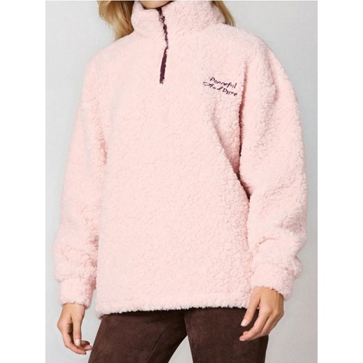 Sinsay - Bluza z kożuszkiem - różowy ze sklepu Sinsay w kategorii Bluzy damskie - zdjęcie 186762366