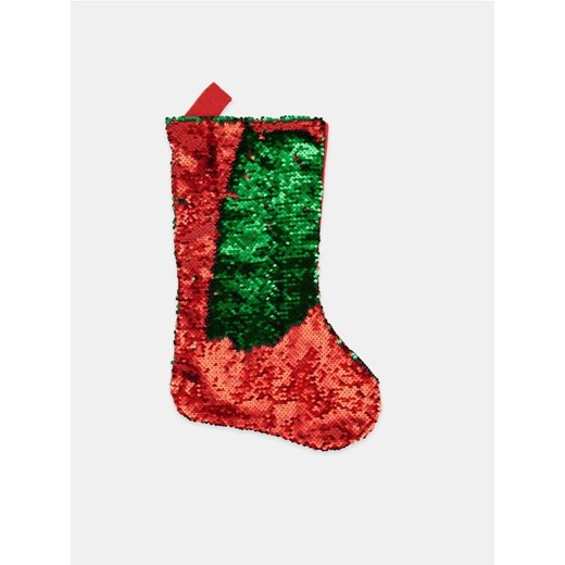 Sinsay - Dekoracyjna skarpeta świąteczna z cekinami - zielony Sinsay One Size Sinsay