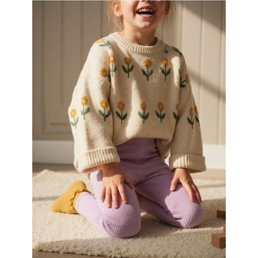 Sinsay - Prążkowane legginsy - fioletowy ze sklepu Sinsay w kategorii Spodnie dziewczęce - zdjęcie 186762436