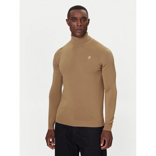 KARL LAGERFELD Golf 655058 554399 Beżowy Regular Fit ze sklepu MODIVO w kategorii Swetry męskie - zdjęcie 186762786