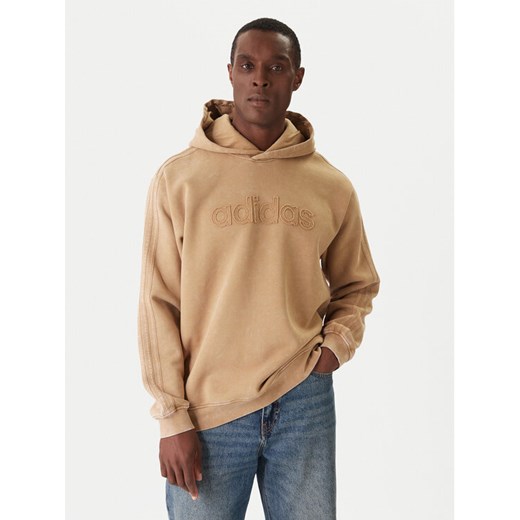 adidas Bluza JY2791 Beżowy Loose Fit ze sklepu MODIVO w kategorii Bluzy męskie - zdjęcie 186762815