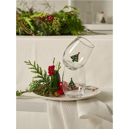 Sinsay - Świąteczne szklanki z motywem choinki 2 pack - wielobarwny ze sklepu Sinsay w kategorii Szklanki - zdjęcie 186764527