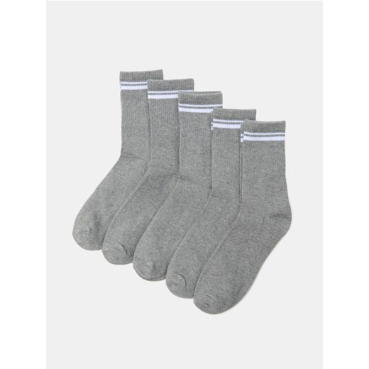 Sinsay - Prążkowane skarpetki 5 pack - szary - id: 842EL-09M - marki Sinsay - 186764568 Sinsay - Prążkowane skarpetki 5 pack - szary ze sklepu Sinsay w kategorii Skarpetki męskie - zdjęcie 186764568