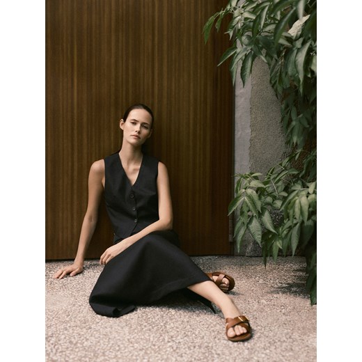 Reserved - Spódnica z lnem - czarny ze sklepu Reserved w kategorii Spódnice - zdjęcie 186765489