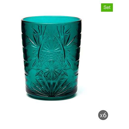Trendy Kitchen by EXCÉLSA Szklanki (6 szt.) &quot;Color Tumbler&quot; w kolorze morskim - 350 ml ze sklepu Limango Polska w kategorii Naczynia - zdjęcie 186765629