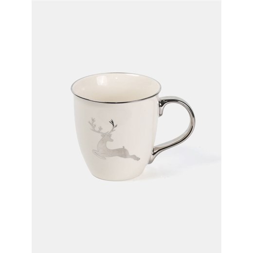 Sinsay - Ceramiczny kubek świąteczny z motywem jelenia i błyszczącymi detalami - srebrny - id: 058GI-SLV - marki Sinsay - 186767787 Sinsay - Ceramiczny kubek świąteczny z motywem jelenia i błyszczącymi detalami - srebrny ze sklepu Sinsay w kategorii Kubki - zdjęcie 186767787