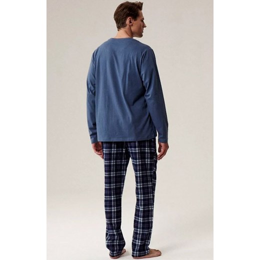 Atlantic długa piżama męska NMP-393-NIE_NIEC, Kolor granatowo-niebieski, Rozmiar L, ATLANTIC ze sklepu Primodo w kategorii Piżamy męskie - zdjęcie 186769518