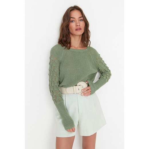 trendyol Sweter w kolorze zielonym Trendyol M Limango Polska okazja