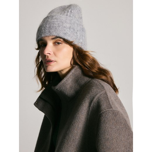 Reserved - Czapka z wełną i moherem - ciemnoszary ze sklepu Reserved w kategorii Czapki zimowe damskie - zdjęcie 186772739