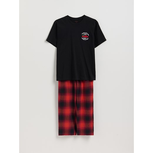 Reserved - Dwuczęściowa piżama ze świątecznym motywem - czarny - id: 936ER-99X - marki Reserved - 186772826 Reserved - Dwuczęściowa piżama ze świątecznym motywem - czarny ze sklepu Reserved w kategorii Piżamy męskie - zdjęcie 186772826