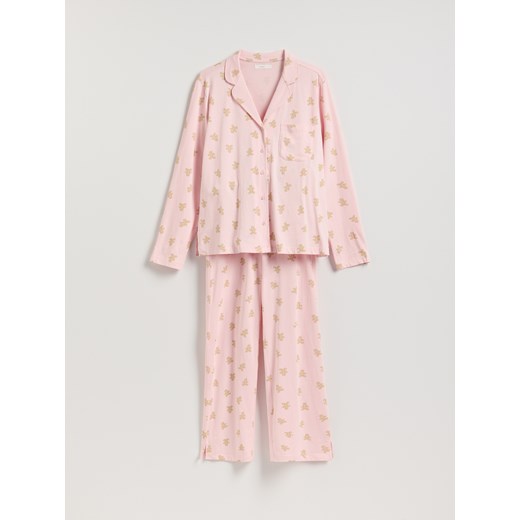 Reserved - Piżama ze świątecznym nadrukiem - pastelowy róż - id: 952EX-03X - marki Reserved - 186772837 Reserved - Piżama ze świątecznym nadrukiem - pastelowy róż ze sklepu Reserved w kategorii Piżamy damskie - zdjęcie 186772837
