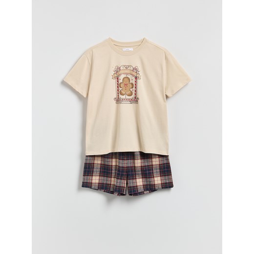 Reserved - Piżama ze świątecznym motywem - granatowy ze sklepu Reserved w kategorii Piżamy damskie - zdjęcie 186772849