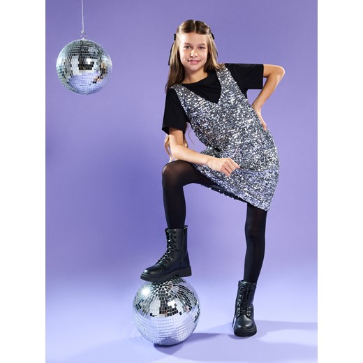 Sinsay - Komplet: sukienka i koszulka - wielobarwny Sinsay 146 (10-11 l) Sinsay